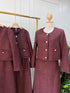 Premium Quality Tweed Jacket With Mid-Length Skirts Sets